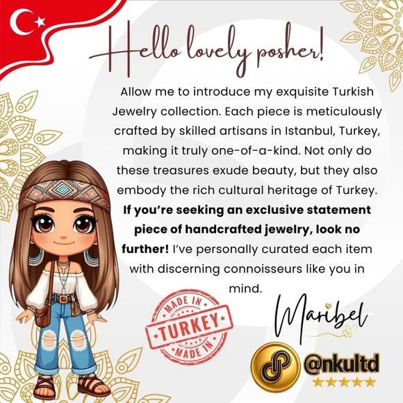 🆕️18K Gold Plated Exclusive Artisan Turkish Statement Earrings ✨ Bold & Elegant - Picture 4 of 16